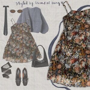 *SOLD* Coquette Floral Mesh Slip Dress